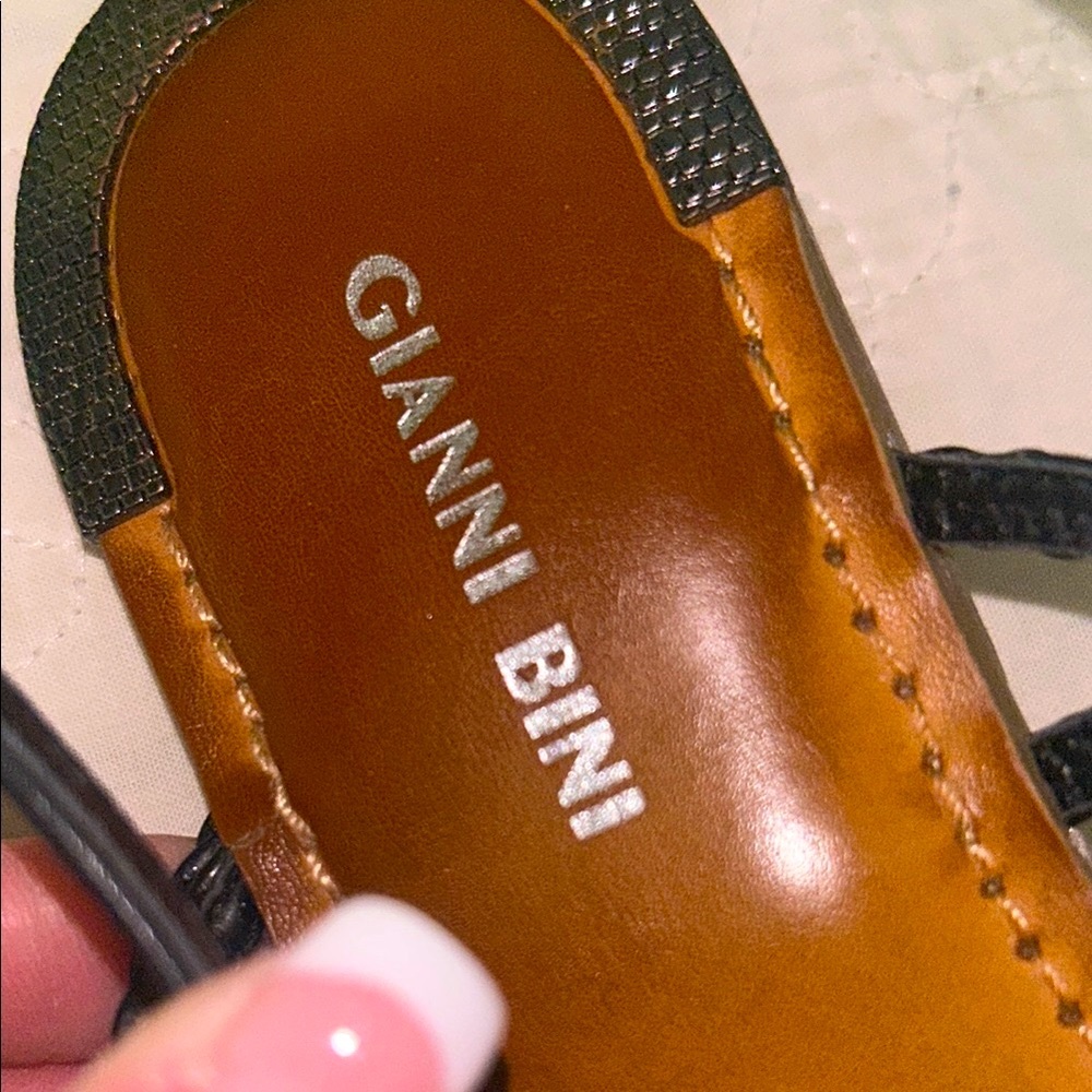 GIANNI BINI Black LEATHER Sandals🖤VERY GOOD CONDITION! Style: AMALYA Size 9 - Picture 3 of 8